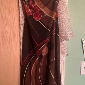 Elegant Brown Floral Dress